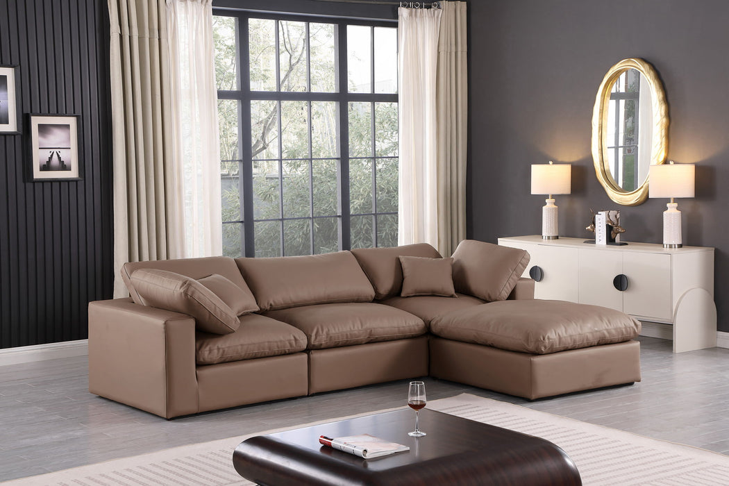 Comfy - 4 Piece Faux Leather Modular Sectional With Chaise - Simple Home Plus