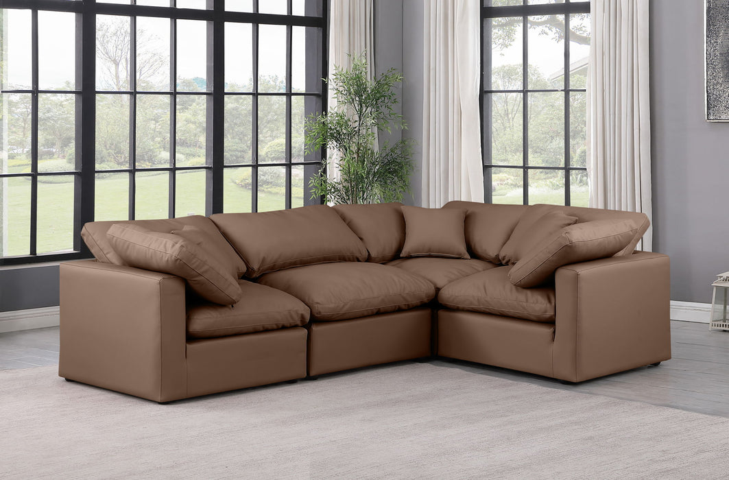 Indulge - Faux Leather 4 Piece Modular Corner Sectional - Simple Home Plus