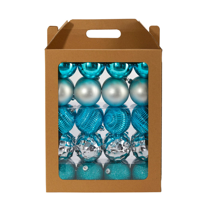 Holiday Shatterproof 40 Count Xmas Tree Ornament Set 80mm