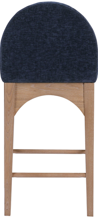 Waldorf - Chenille Stool With Natural Legs - Simple Home Plus