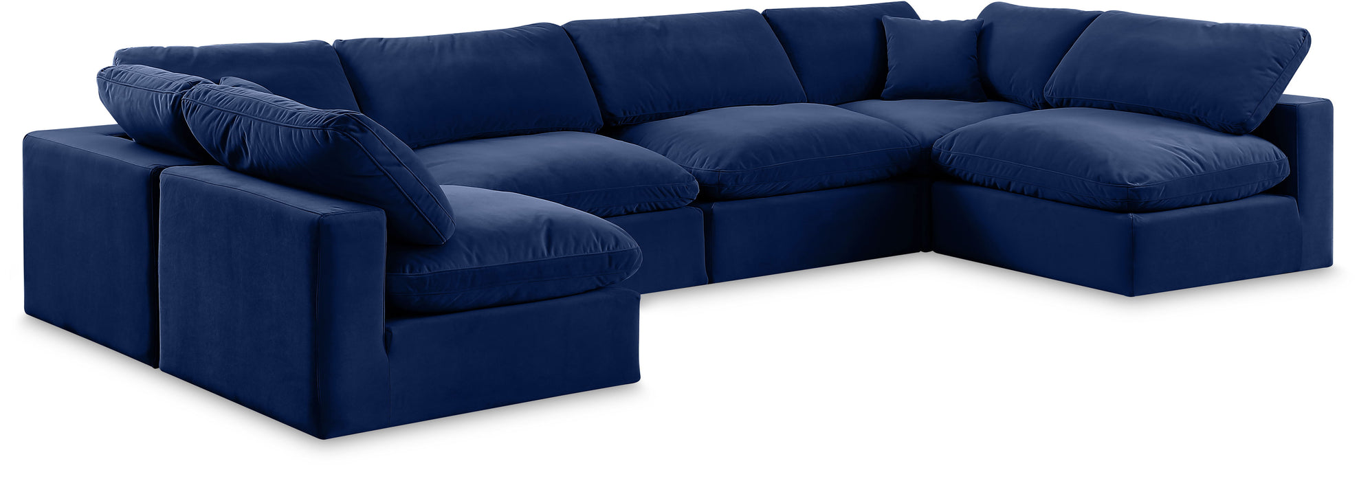 Comfy - 6 Piece Velvet Modular Armless Sectional - Simple Home Plus