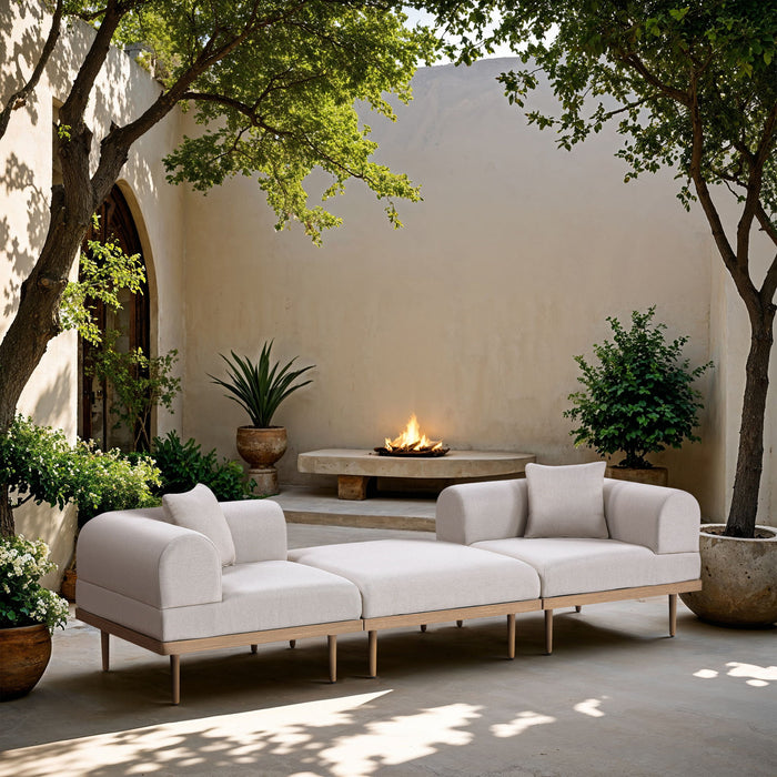 Laguna - 3 Piece 106.5" Outdoor Patio Modular Sofa With Backless Seat - Simple Home Plus
