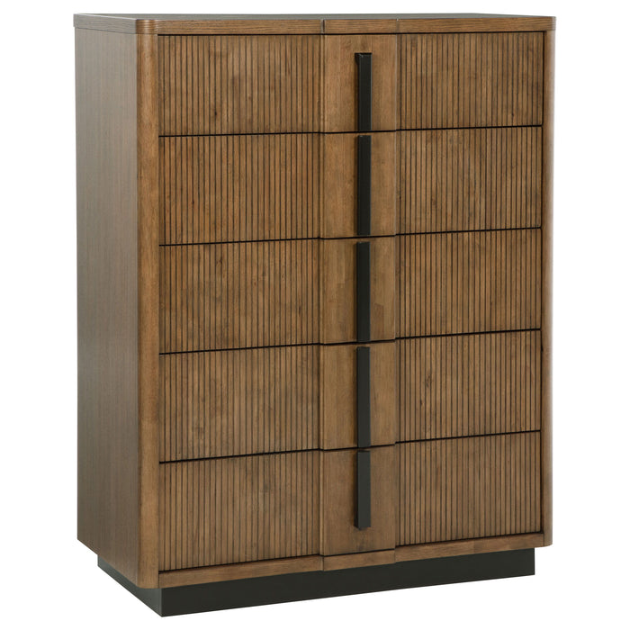 Terrace - 5-Drawer Chest Of Drawers - Ash Brown - Simple Home Plus