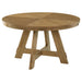 Danvers - Round Wood Dining Table - Brown Oak - Simple Home Plus