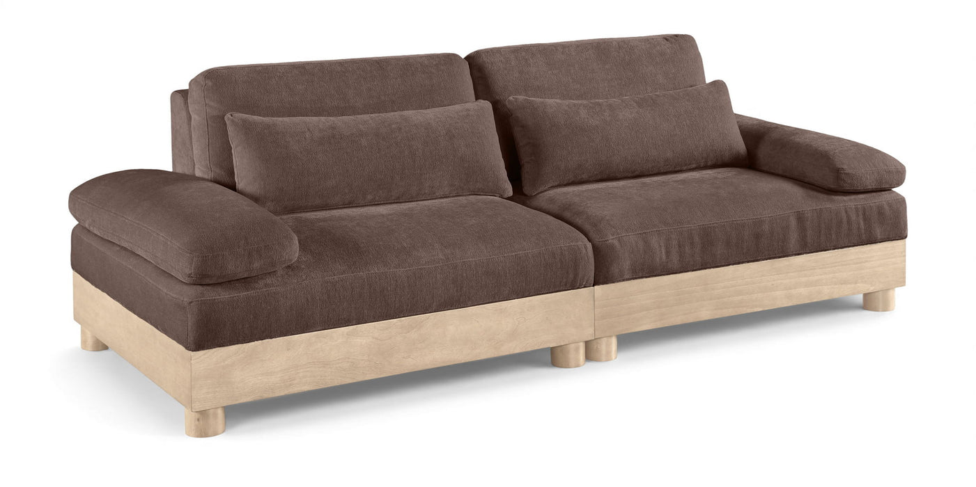 Turin - Chenille Fabric Upholstered Modular Sectional - Brown - Simple Home Plus