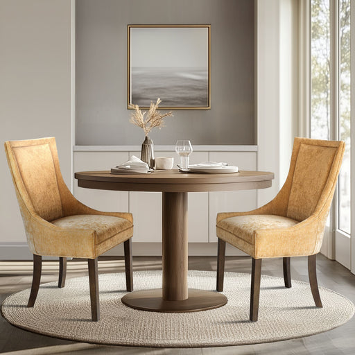 Ultra - Ultra Upholstered Dining Side Chairs With Legs (Set of 2) - Gold - Simple Home Plus