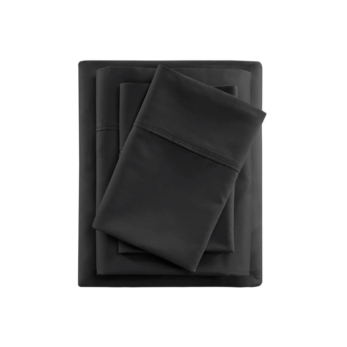 600 Thread Count - Cooling Cotton Blend 4 Piece Sheet Set - Black - Simple Home Plus