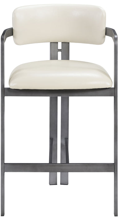 Aurum - Vegan Leather Upholstered Counter Stool With Gray Base - Simple Home Plus
