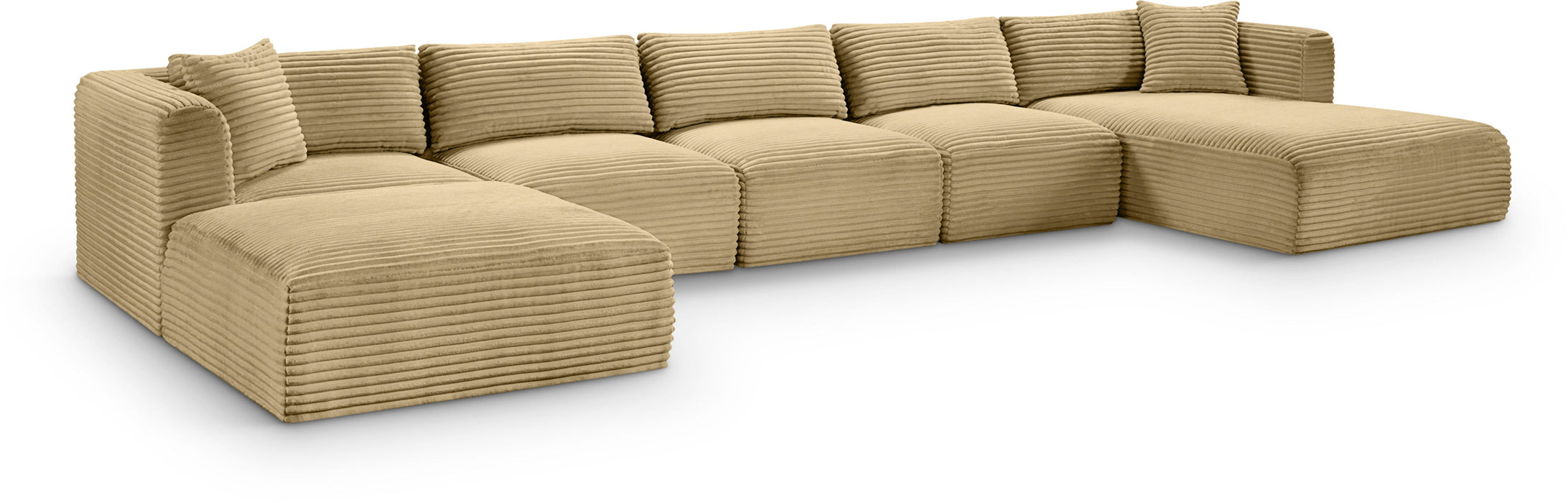 Shaggy - 6 Piece Modular Sectional With Chaise And Ottoman - Simple Home Plus