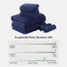 Diagonal Ribbed - 6 Piece Towels Set - Navy - Simple Home Plus