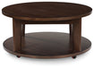 Korestone 2 - Dark Brown - Round Cocktail Table - Simple Home Plus