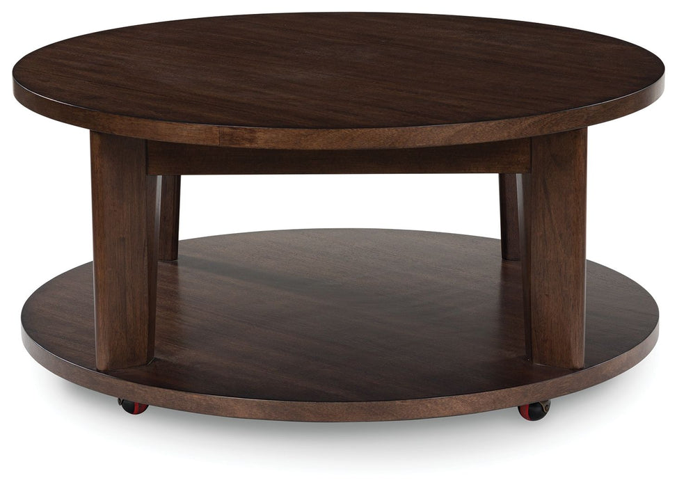 Korestone 2 - Dark Brown - Round Cocktail Table - Simple Home Plus