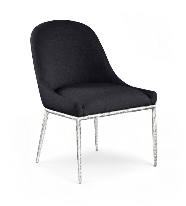 Ferro - Upholstered Dining Side Chair With Brushed Silver Legs - Simple Home Plus