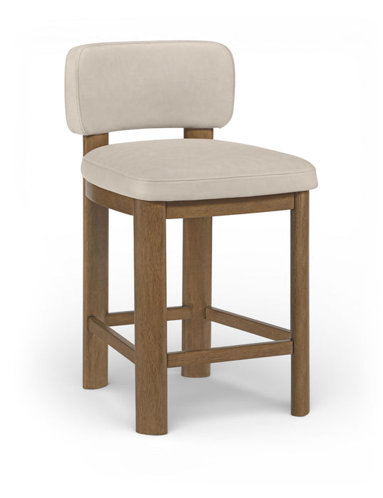 Paloma - Faux Leather Upholstered Counter Stool (Set of 2) - Brown Frame - Simple Home Plus