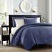 Quebec - King Reversible Coverlet Set - Navy - Simple Home Plus