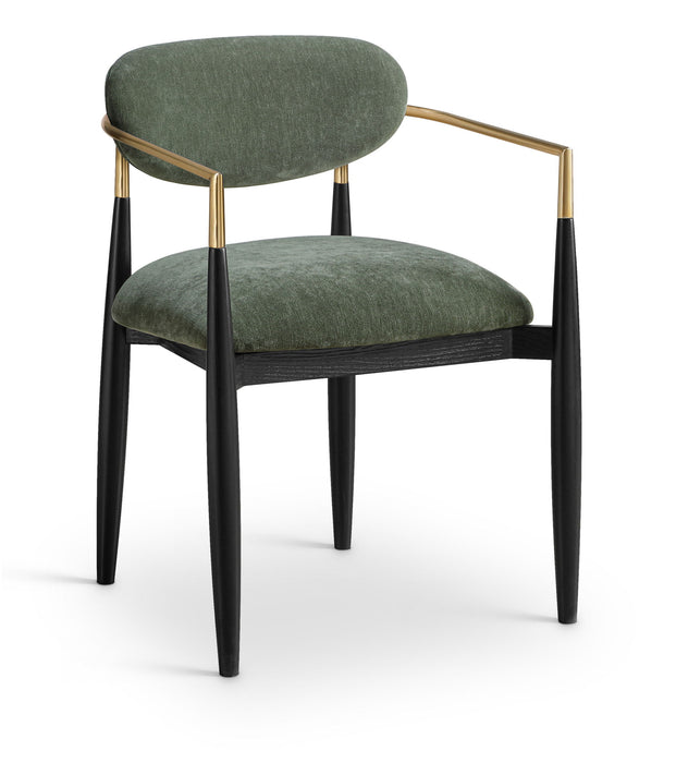 Riccio - Fabric Dining Arm Chair (Set of 2) - Black And Gold Frame - Simple Home Plus