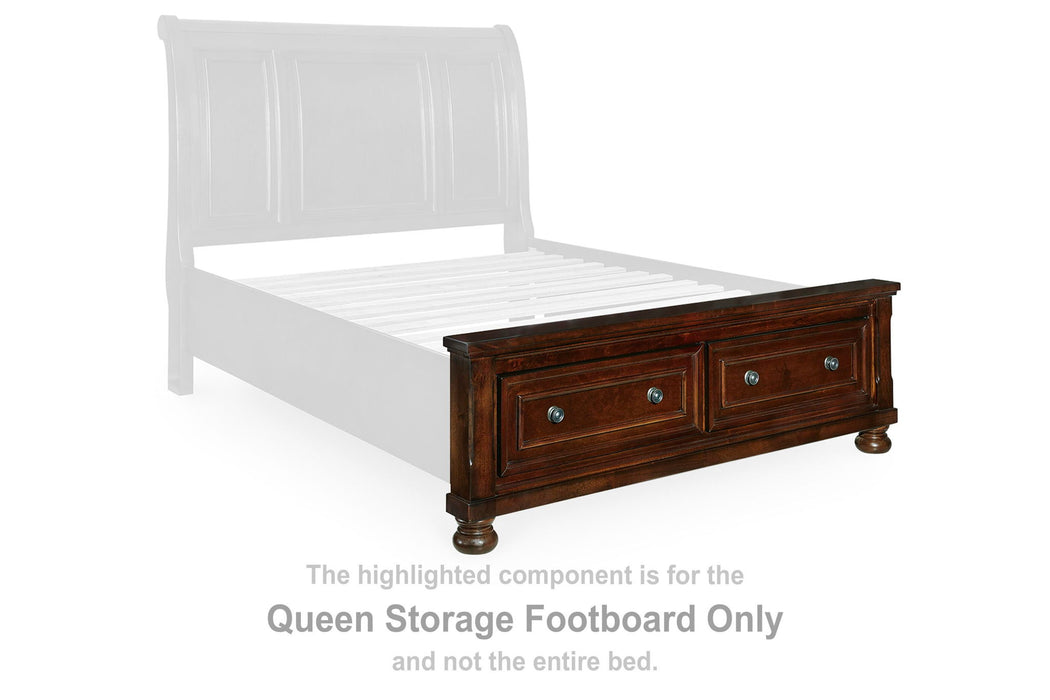 Porter - Storage Queen Footboard - Rustic Brown - Simple Home Plus