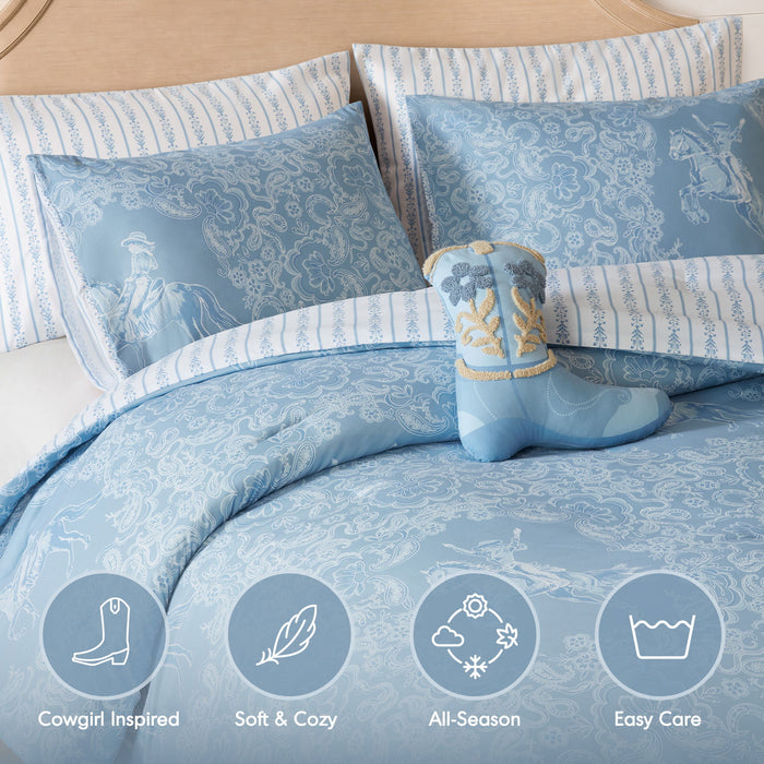 Jesse - Queen Comforter Set - Blue