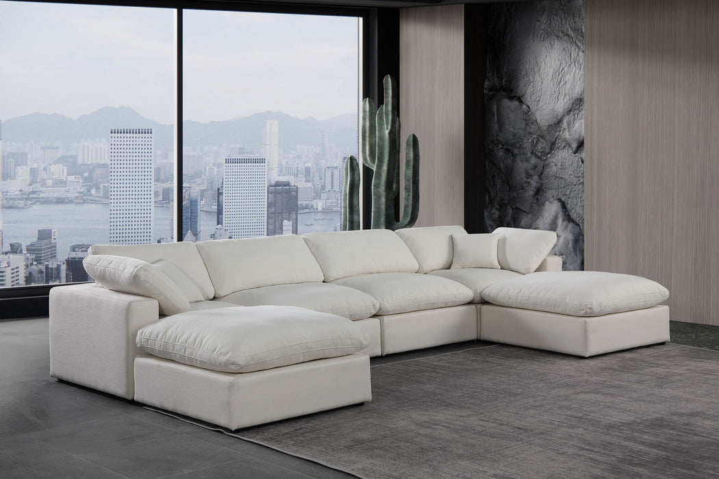 Comfy - 6 Piece Linen Modular Double Chaise Sectional - Simple Home Plus