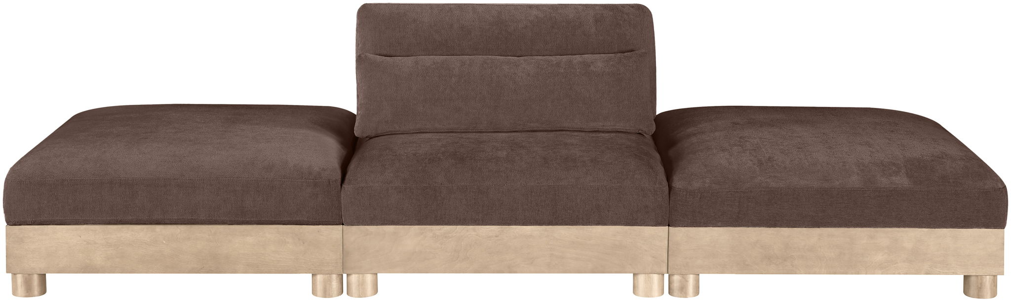 Turin - Chenille Fabric Upholstered Modular Sectional - Brown - Simple Home Plus