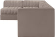 Rummi - Velvet Performance Fabric Upholstered 5 Piece Modular Sectional, L-Shaped (Right) - Simple Home Plus