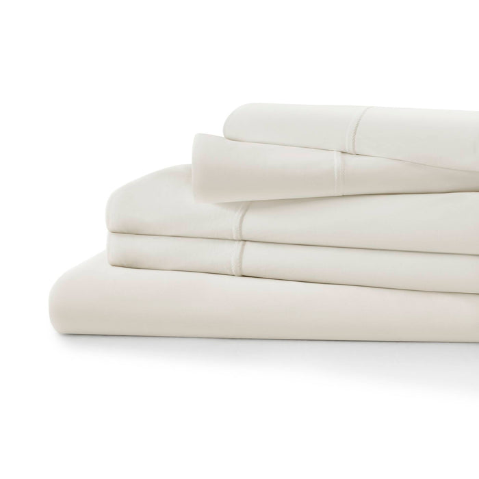 Split King Stretch Jersey Sheet Set - Ivory - Simple Home Plus