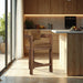Sacha - Velvet Stool With Brown Base - Simple Home Plus