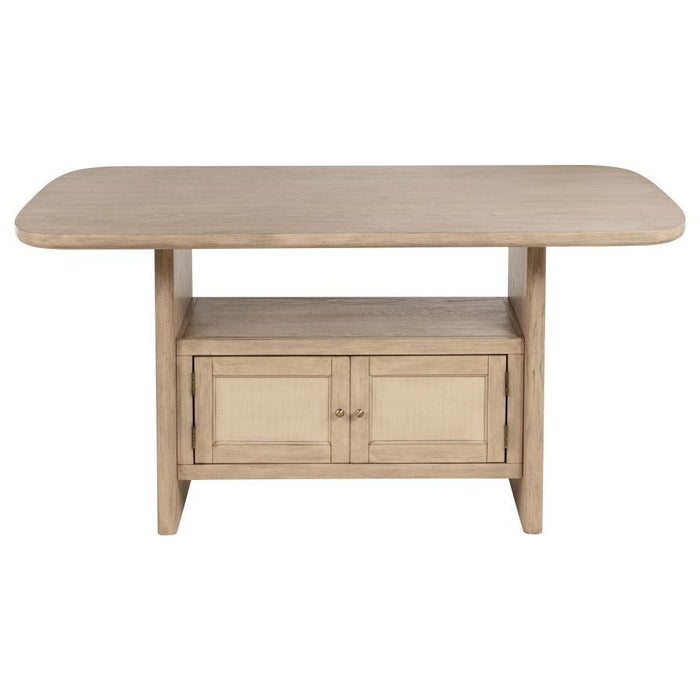 Kailani - Cane Counter Height Storage Dining Table - Beige Oak - Simple Home Plus
