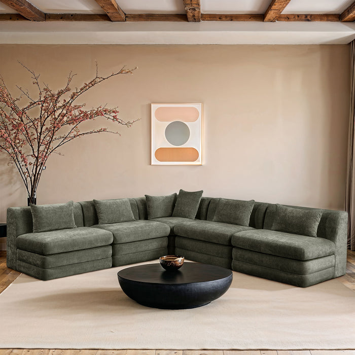Stellar - 5 Piece Upholstered Modular Sectional - Simple Home Plus
