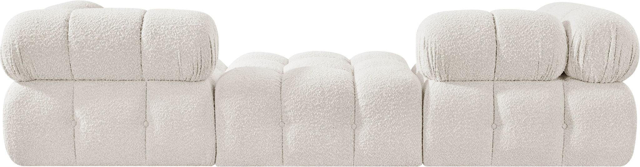 Ames - 3 Piece Boucle Modular Sofa With 1 Backless Seat - Simple Home Plus