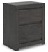 Fraluna - Charcoal - Two Drawer Night Stand - Simple Home Plus