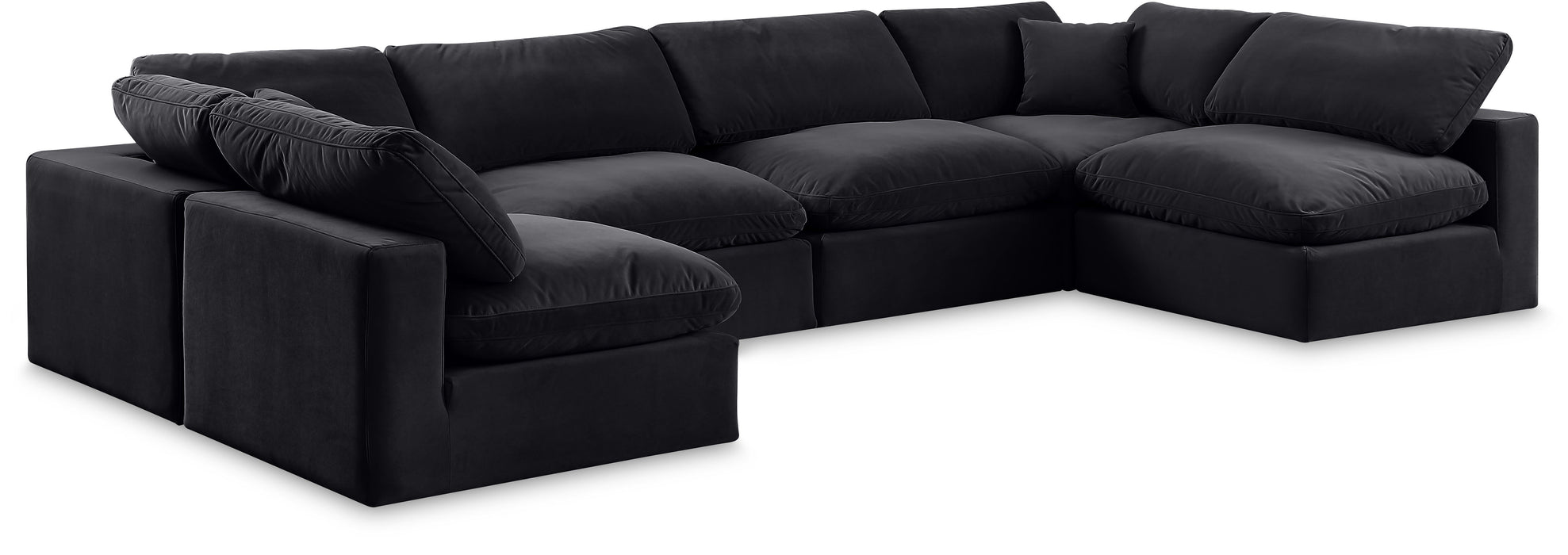 Comfy - 6 Piece Velvet Modular Armless Sectional - Simple Home Plus