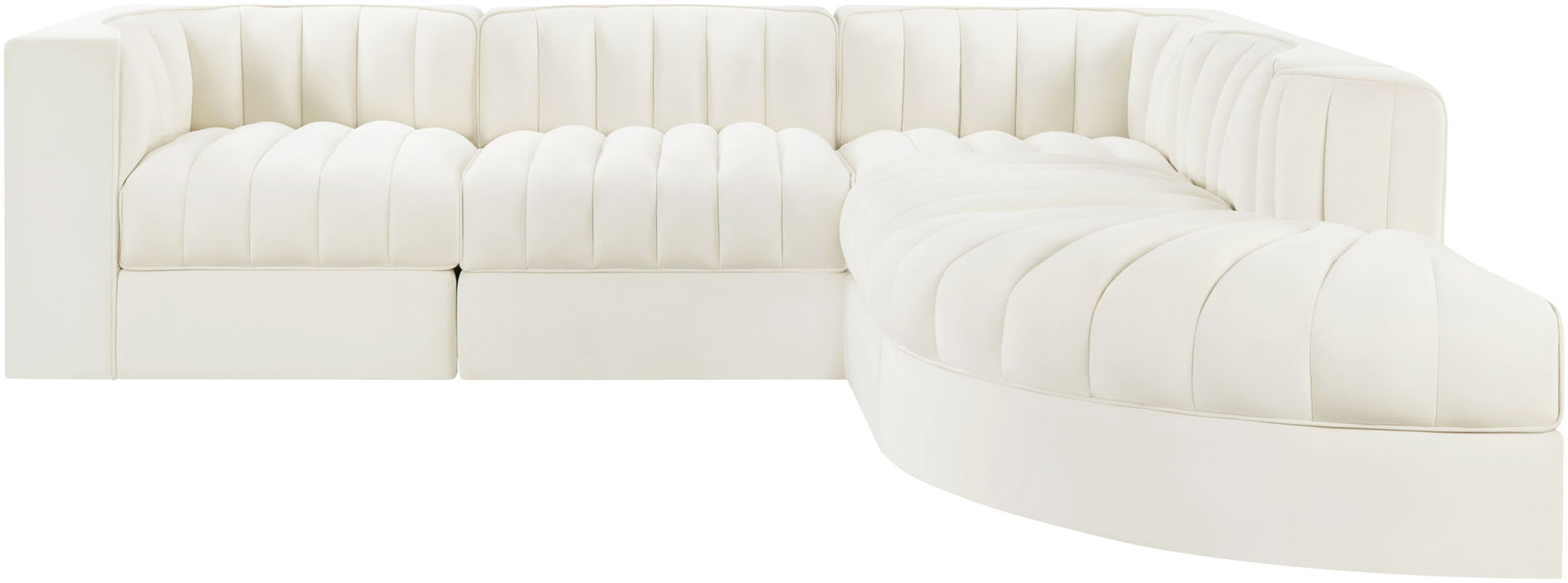 Rummi - Velvet Performance Fabric Upholstered 5 Piece Modular Sectional - Simple Home Plus
