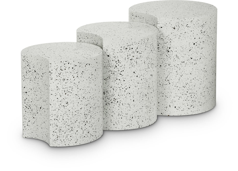 Dimple - 3 Piece Modular End Table - Terazzo Finish - Simple Home Plus