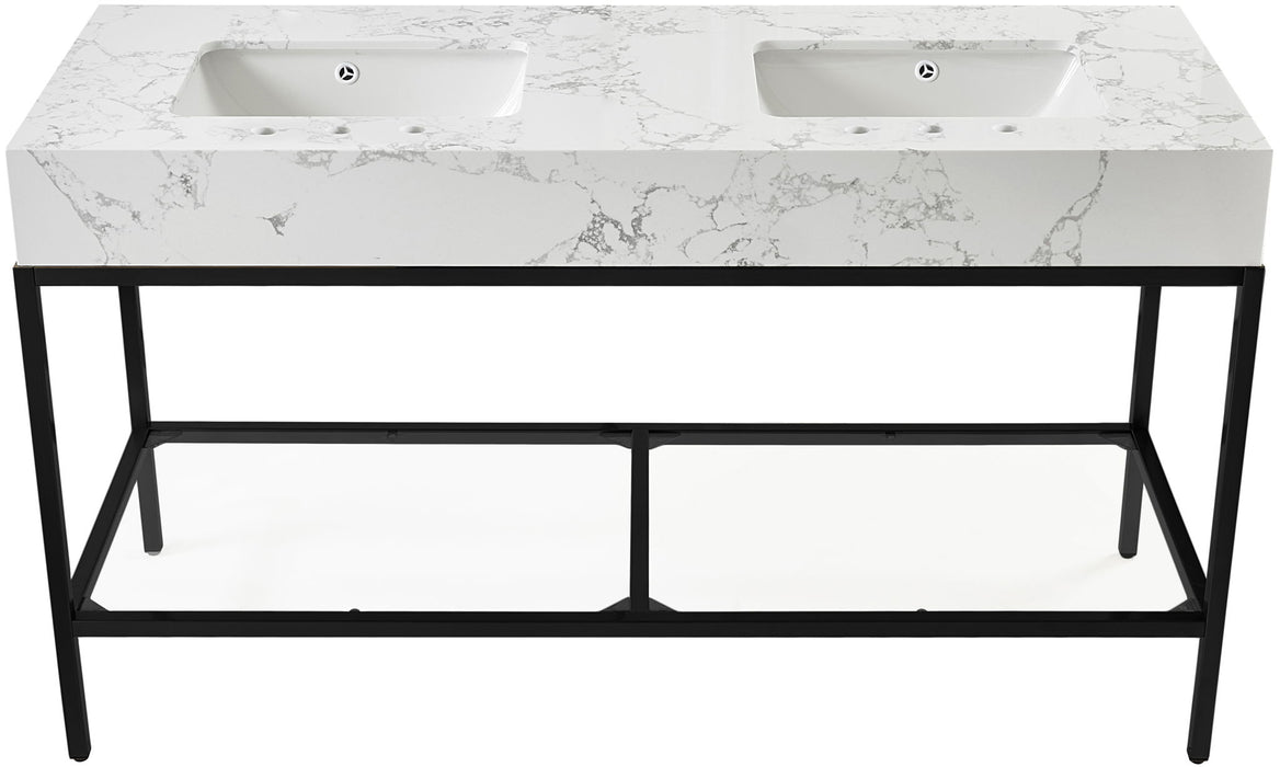 Marmo - Engineered Marble Bathroom Vanity With Black Base - Simple Home Plus