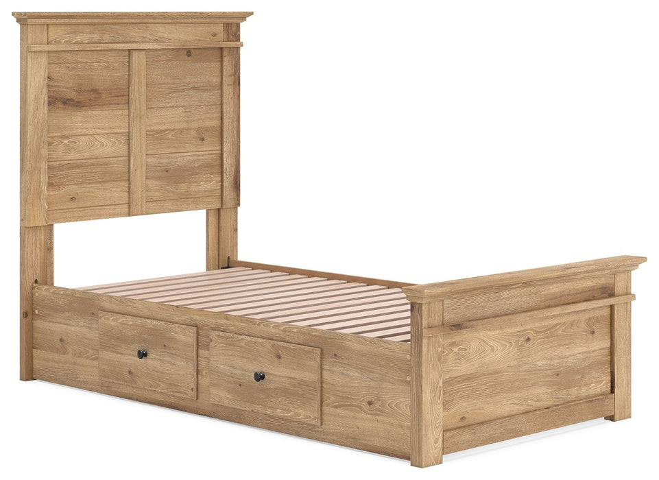 Makidern - Panel Storage Bed With 2 Under Bed Storage Units - Simple Home Plus