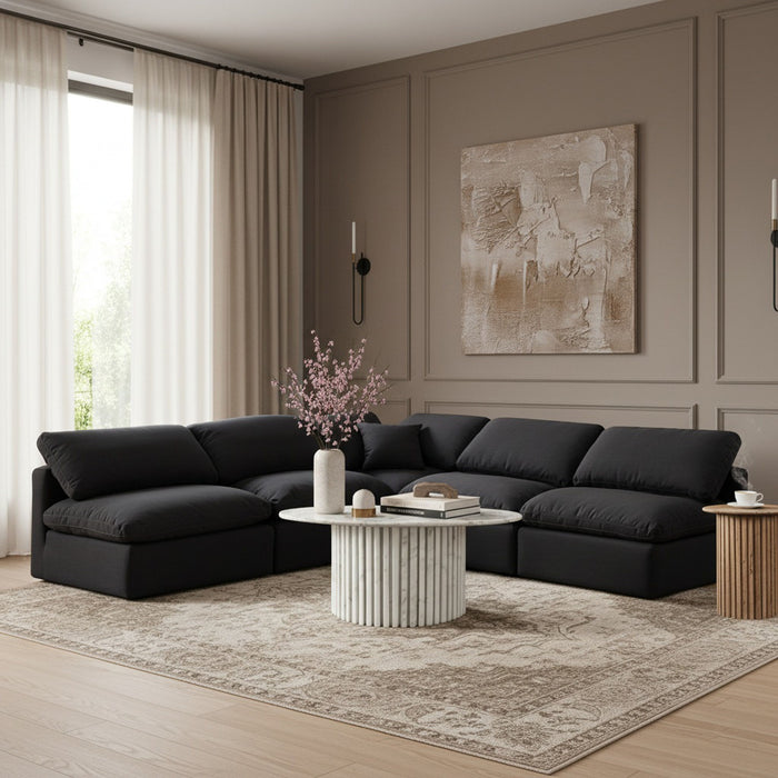 Indulge - Linen 5 Piece Modular Corner Armless Sectional - Simple Home Plus
