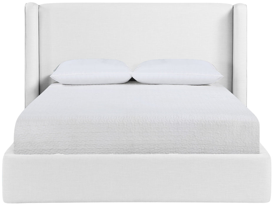 Kendall - Linen Textured Fabric Upholstered Bed - Simple Home Plus