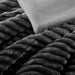 Avril - King/California King Fluffy Ribbed Plush Comforter Set - Gray Ombre - Simple Home Plus