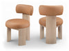 Atelier - Vegan Leather Upholstered Dining Chair (Set of 2) - Painted Natural Frame - Simple Home Plus