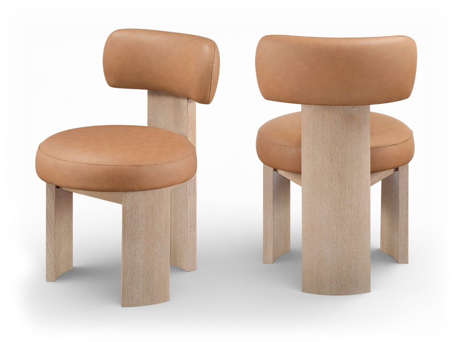 Atelier - Vegan Leather Upholstered Dining Chair (Set of 2) - Painted Natural Frame - Simple Home Plus