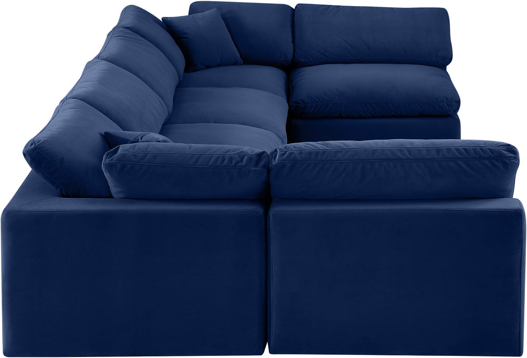 Comfy - 6 Piece Velvet Modular Armless Sectional - Simple Home Plus