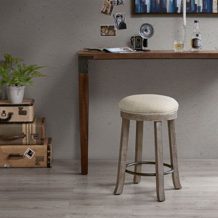 Oaktown - Swivel Counter Stool - Cream / Reclaimed Gray - Simple Home Plus