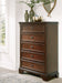 Trellington - Brown - Five Drawer Chest - Simple Home Plus