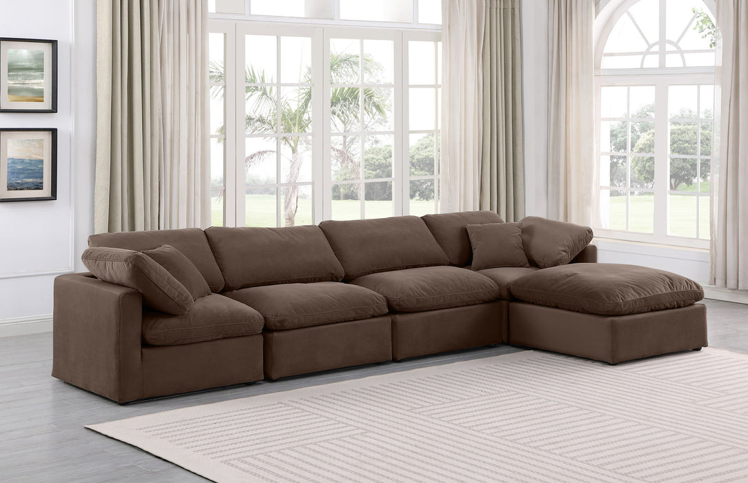 Indulge - Velvet 5 Piece Modular Sectional With Chaise - Simple Home Plus