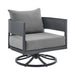 Menorca - 3 Piece Patio Outdoor Swivel Seating Set With Cushions - Dark Gray - Simple Home Plus