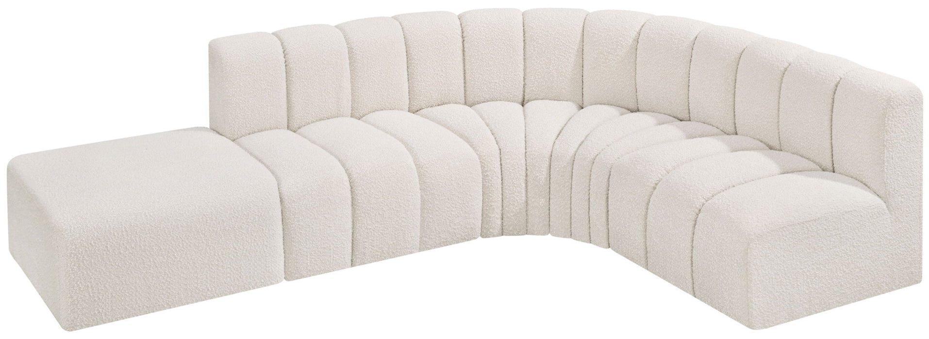 Arc - Boucle Fabric 5 Piece Corner Modular Sofa - Simple Home Plus