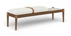Nara - Linen Textured Fabric Upholstered Bench - Painted Brown Walnut - Simple Home Plus