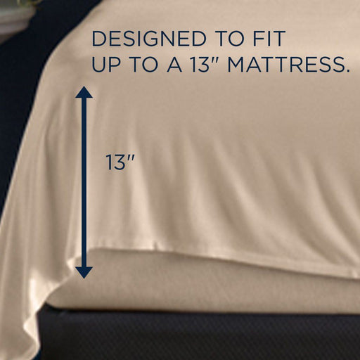 Linens - Tempur Rayon from Bamboo Sheet Set - Sandstone - Simple Home Plus