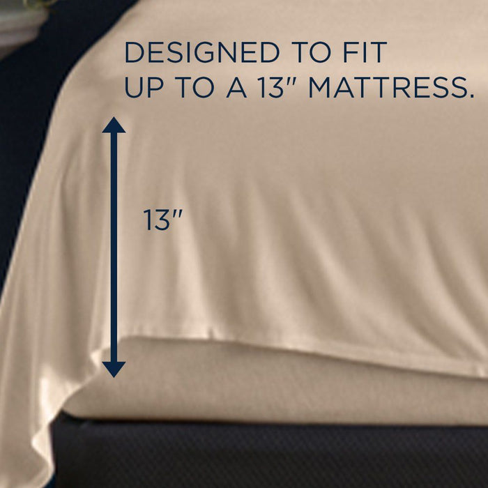 Linens - Tempur Rayon from Bamboo Sheet Set - Sandstone - Simple Home Plus